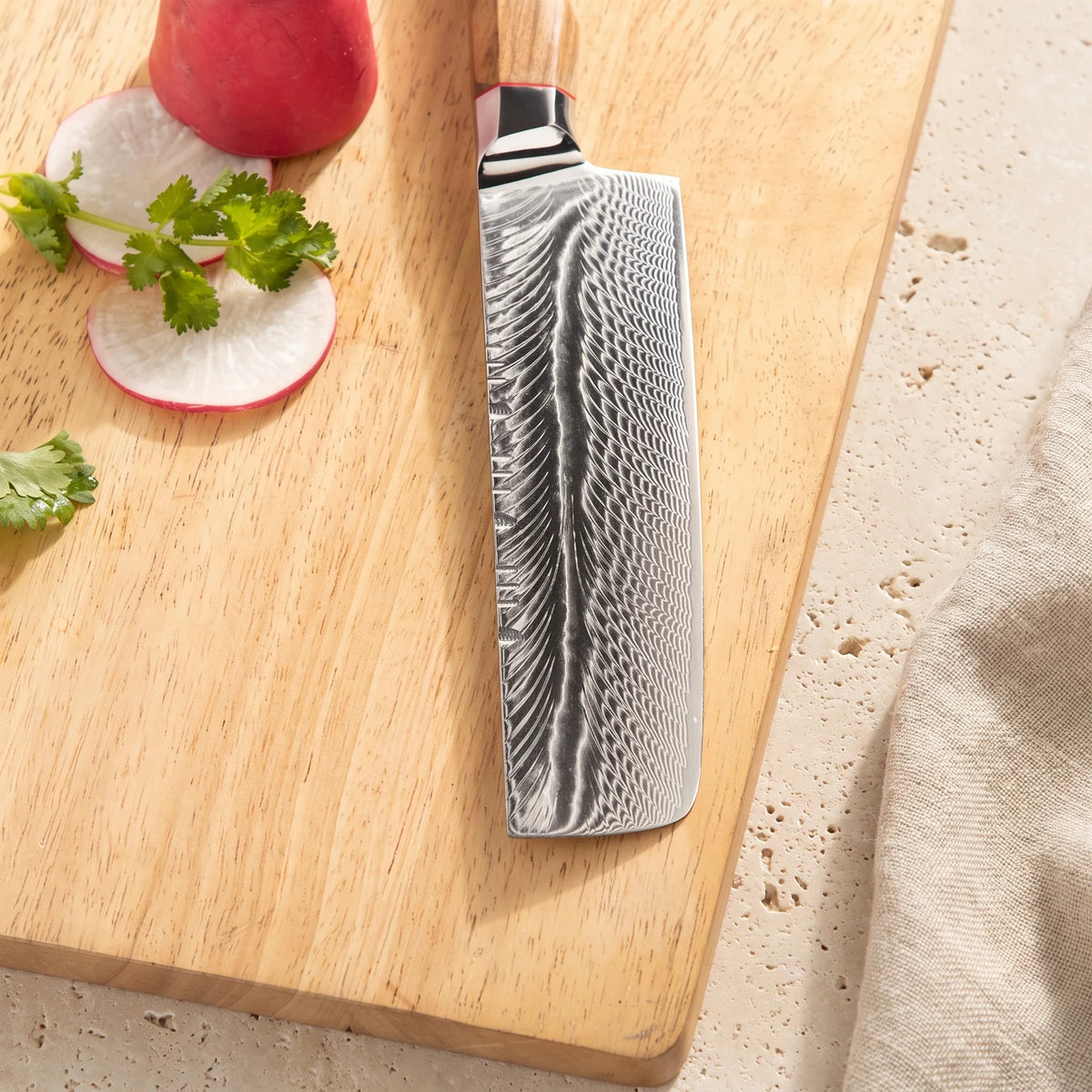 Couteau Nakiri Akeno — détail KIRUHA