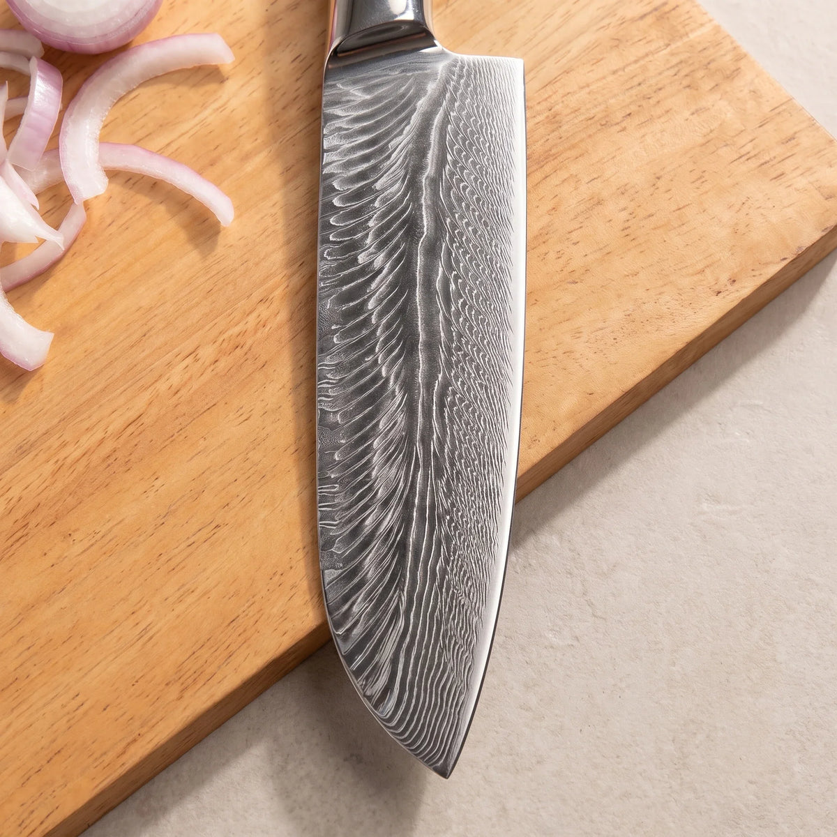 Couteau Santoku Akeno — détail KIRUHA