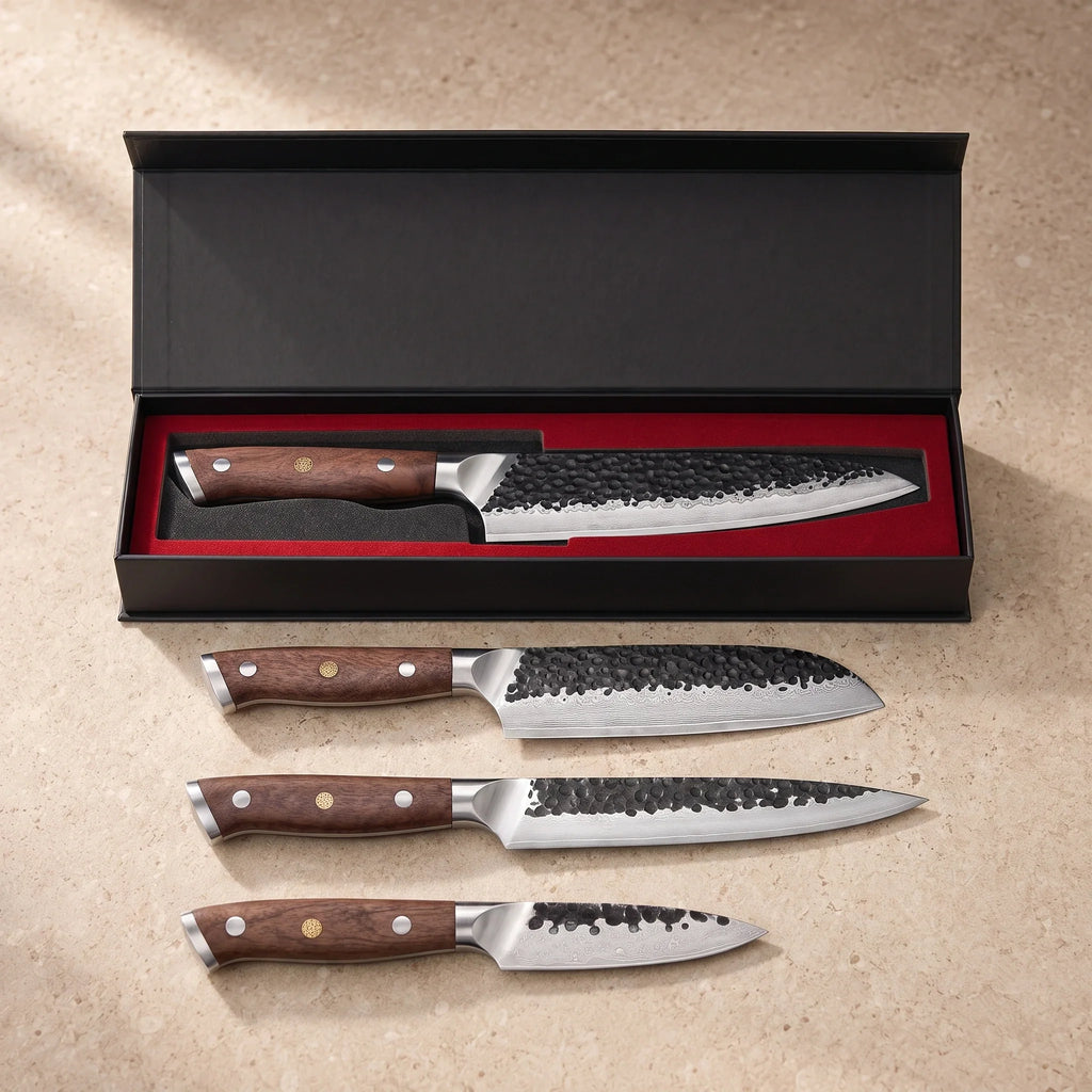 Set japonais Kuon — 4 couteaux — détail KIRUHA