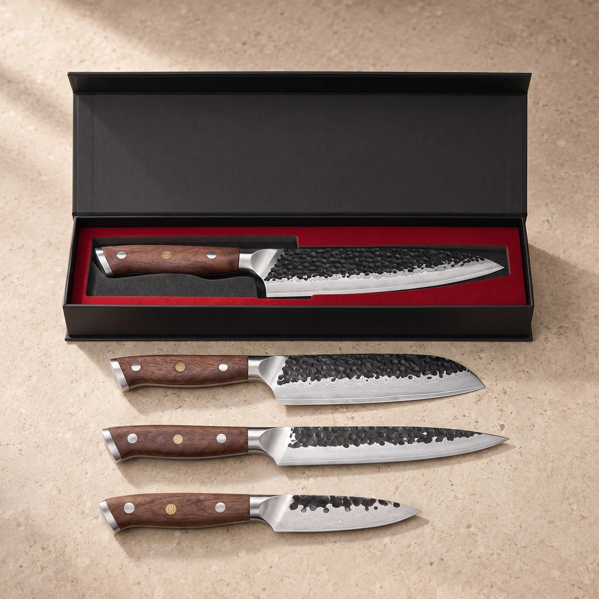 Set japonais Kuon — 4 couteaux — détail KIRUHA