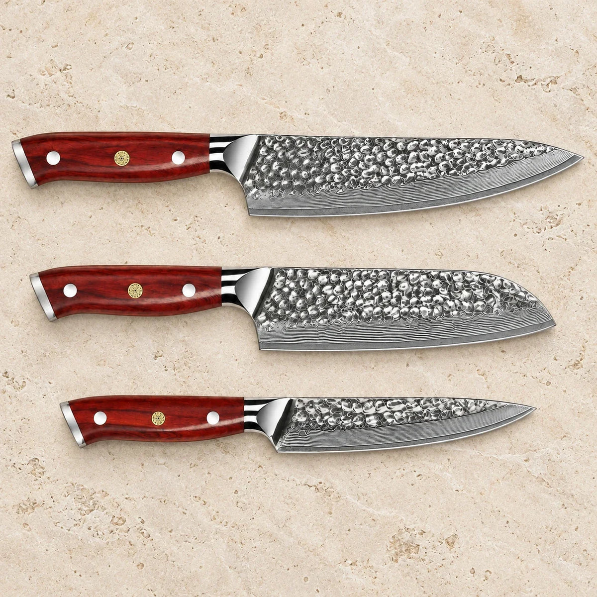 Set japonais Rinto — 3 couteaux — détail KIRUHA