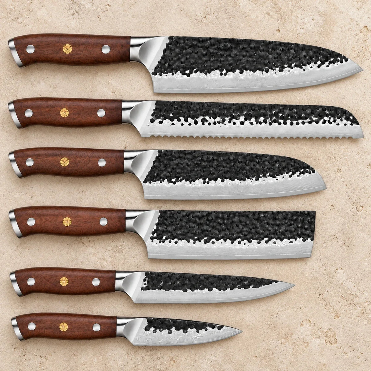 Set japonais Kuon — 6 couteaux — détail KIRUHA
